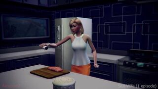 An elderly couple fucks in the kitchen. Slut Wife (1 episode)