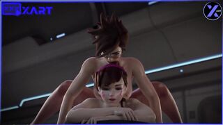 A huge dick fucks a girl from the Overwatch game and ends up in her anal and vagina Part 5