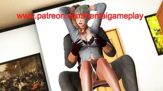 Miss Spencer rumble roses cosplay girl having sex with a man in a hot hentai animation video