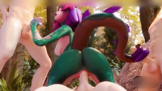 Try not to Cum NEEKO PUBLIC GANGBANG Group sex Threesome with BIG DICKS in Outdoor Japanese Creampie