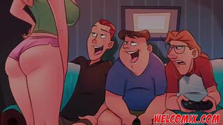 Gang Bang with Andy's friends - The Naughty Home