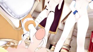 Konosuba Harem of Girls Finger Themselves and Jerk You Off - Anime Hentai 3d Uncensored