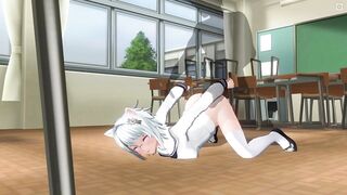 3D HENTAI Neko schoolgirl gets fucked in the ass in the classroom