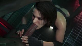 Resident Evil - Jill Valentine Threesome Blowjob Cum POV (Sound)