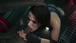 Resident Evil - Jill Valentine Threesome Blowjob Cum POV (Sound)