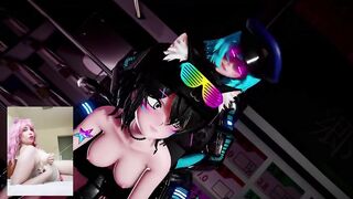 futanari fuck at the party in the ass big boobs cat costume