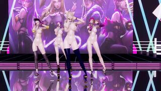 [MMD] GirlsDay - something StripVers. Ahri Akali Evelynn Kaisa 3D Uncensored Nude Dance