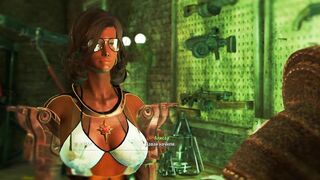 Vativa. Glamorous Japanese Seller Fucks a Girl on the Counter | Fallout Heroes