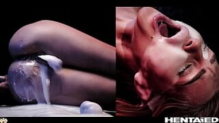 Real Life Hentai - Oviposition - Incredible Redhead get fucked and impregnated by Alien Tentacles