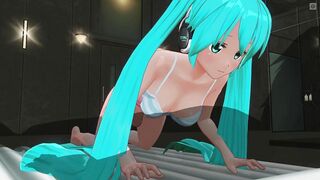3D HENTAI Hatsune Miku Jerks off your Cock by the Pool