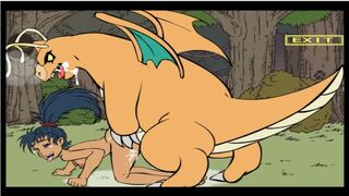 Cute Dragon Hard and Actively Fucks the Princess in the Forest | Video Game Sex