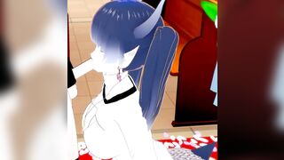 Succumb Hentai in White Dress Giving a Blowjob (14)