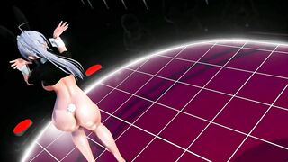 Mmd Hot and Sexy Lady Haku Exposed Pussy for her Shameless Concert and no Mercy for Token
