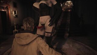 Resident Evil Village: Spanking Lady Dimitrescu's Huge Ass with Fly Swatter - Strapon Special