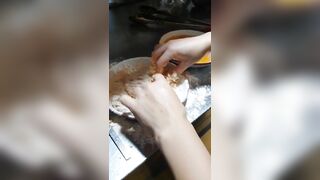 Step Mom Fucked in the Kitchen by Step Son while Preparing Food for the Family