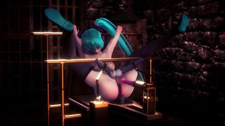 3D HENTAI BDSM Miku Hatsune Fucks with a Sex Machine