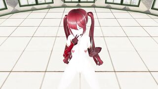 GENSHIN IMPACT MONA NUDE GHOST DANCE 3D RED HAIR COLOR EDIT SMIXIX