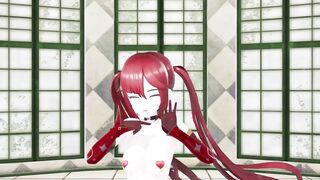 GENSHIN IMPACT MONA NUDE GHOST DANCE 3D RED HAIR COLOR EDIT SMIXIX