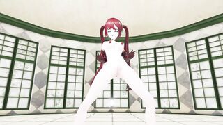 GENSHIN IMPACT MONA NUDE GHOST DANCE 3D RED HAIR COLOR EDIT SMIXIX