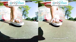 VR 3D Shoeplay Dangling Dipping Crush Girl Feet Socks Girl Shoes Virtual Reality VR Shoe Play Girl