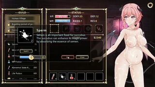 Pink haired girl having sex with soldiers in Succubus guild new hentai game video