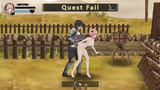 Pink haired girl having sex with soldiers in Succubus guild new hentai game video