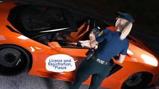 Futa Stop pt. 1 - Lamborghini driver chose to take Big futa cock instead of going to jail