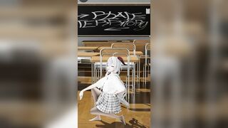 GENSHIN IMPACT GANYU SCHOOL UNIFORM CLASSROOM UNDRESS DANCE 3D VERTICAL SCREEN HENTAI WHITE HAIR