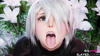 2B is such a cumslut (Nier Automata game 3d animation loop with sound)