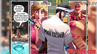 The pool cleaner fucking the hot bosses - Pleasure Mansion