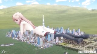 [MMD] Playing With The City ∣ Giantess, Sfx, Size fetish content