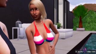 I invite my Straight Neighbor to the Pool. She Will Taste My Plastic Cock - Sexual Hot Animations