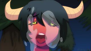 Demon Furry Girl Sucks Big Cock in Nature! Animation