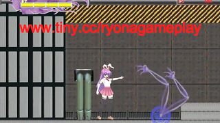 Cute lady has sex with monsters men in Reisen's action hentai gameplay