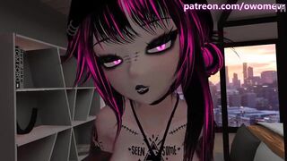 Bratty goth girl is secretly horny for your cock and does whatever you command - Preview VRchat erp