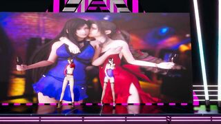 [MMD] T-ara - NumberNine SemiNude Vers. Tifa Purple Aerith FF7 Remake Uncensored 3D Erotic Dance