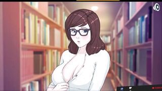 the library insanely cute exceptionally busty