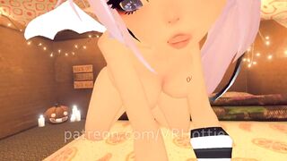 Succubus Demon Face and Cock Rides during Slumber Party Over POV Lap Dance