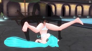 3D HENTAI Miku pussyfucked by the pool