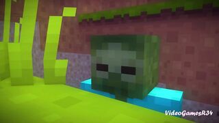 Minecraft Porn Zombie fucks girl relaxing under a tree