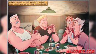 Gang Bang on the poker table - The Naughty Home
