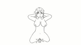 Big Tits Anime Girl Bouncing On Dildo (My First Animation With Audio)
