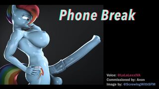 "Phone Break" - LalaLexxi as Futa Rainbow Dash
