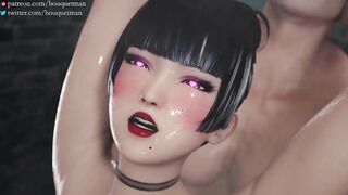 Dead or Alive - Nyotengu Shower Sex Creampie Getting Pregnant (Animation with Sound)