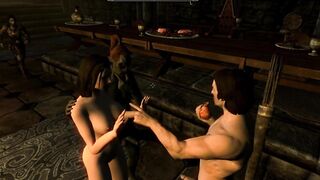Sold his wife for debt! Merchant fucked hard! | Skyrim Adult Mod