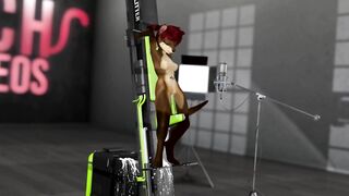 Lana squirts and cums on fucking machine FT. VOICE ACTING FROM NEBULA - Second Life Yiff