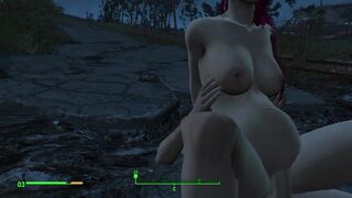 Got pregnant from a passerby right on the road | Fallout Porno