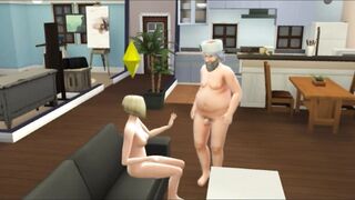 With a lover. Elderly businessman fucks | video game sex