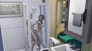 Lesbians Fuck In The Shower While Husband At Work | sims 4