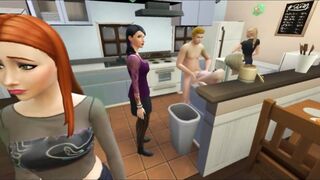 Girl offended and waiting in line for sex with a guy | Porno Game 3d